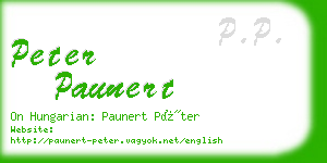 peter paunert business card